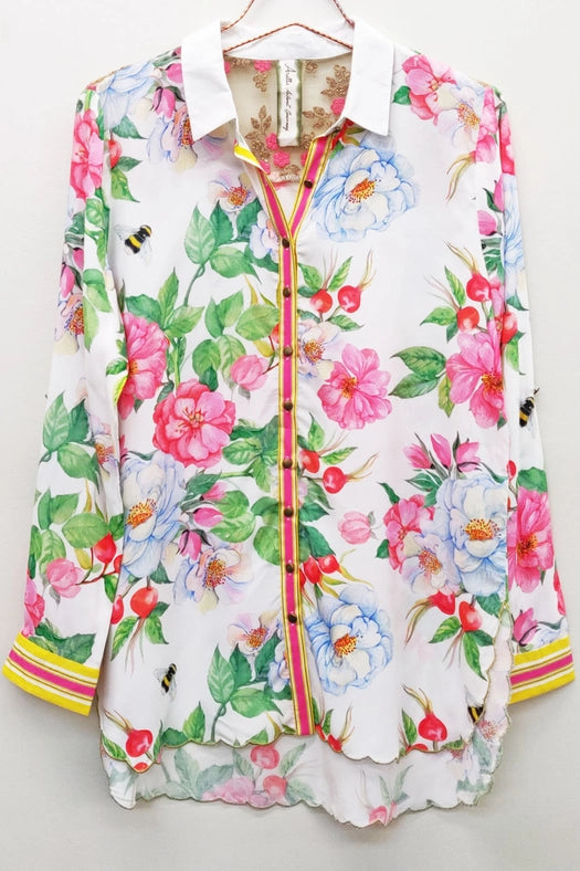 La Ville Rose Shirt-Shirt-Aratta-S-Aqua Floral-Urbanheer