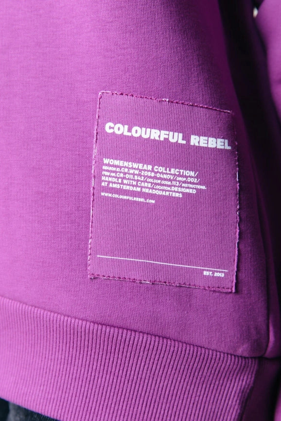 Label Hoodie | Violet Pink-Hoodie-Colourful Rebel-XXS-Violet Pink-Urbanheer