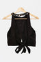 Lace & Beads - Roamine Wrap Top in Black-Fashion-Lace & Beads-Black-UK8-Urbanheer