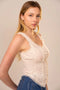 Lace Button Front Corset Top