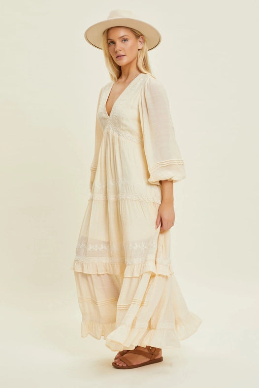 Lace Embroidered Maxi Dress-Dress-Baevely by Wellmade USA-S-NATURAL-Urbanheer