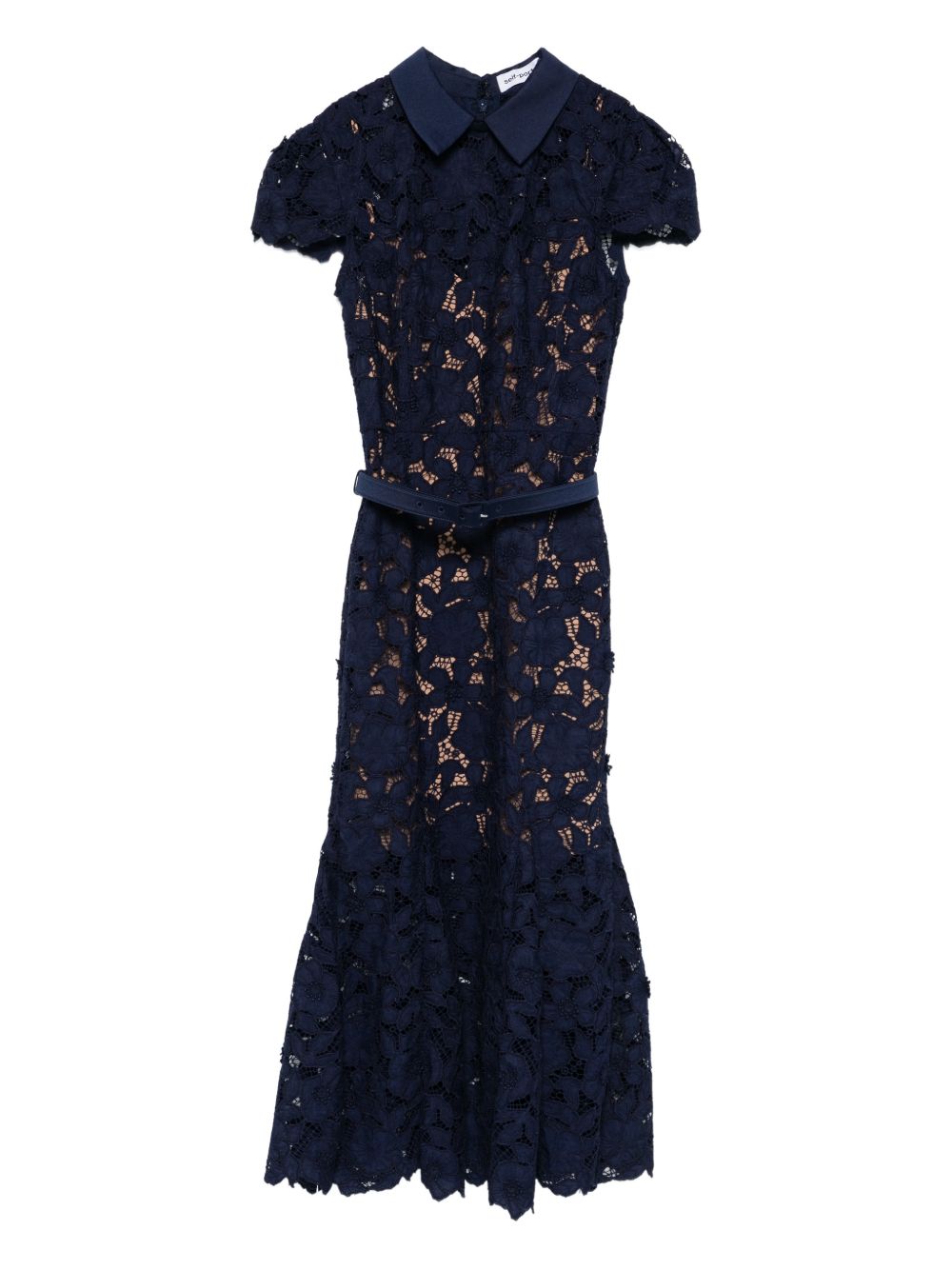 Lace Midi Dress with Removable Belt for Comfort