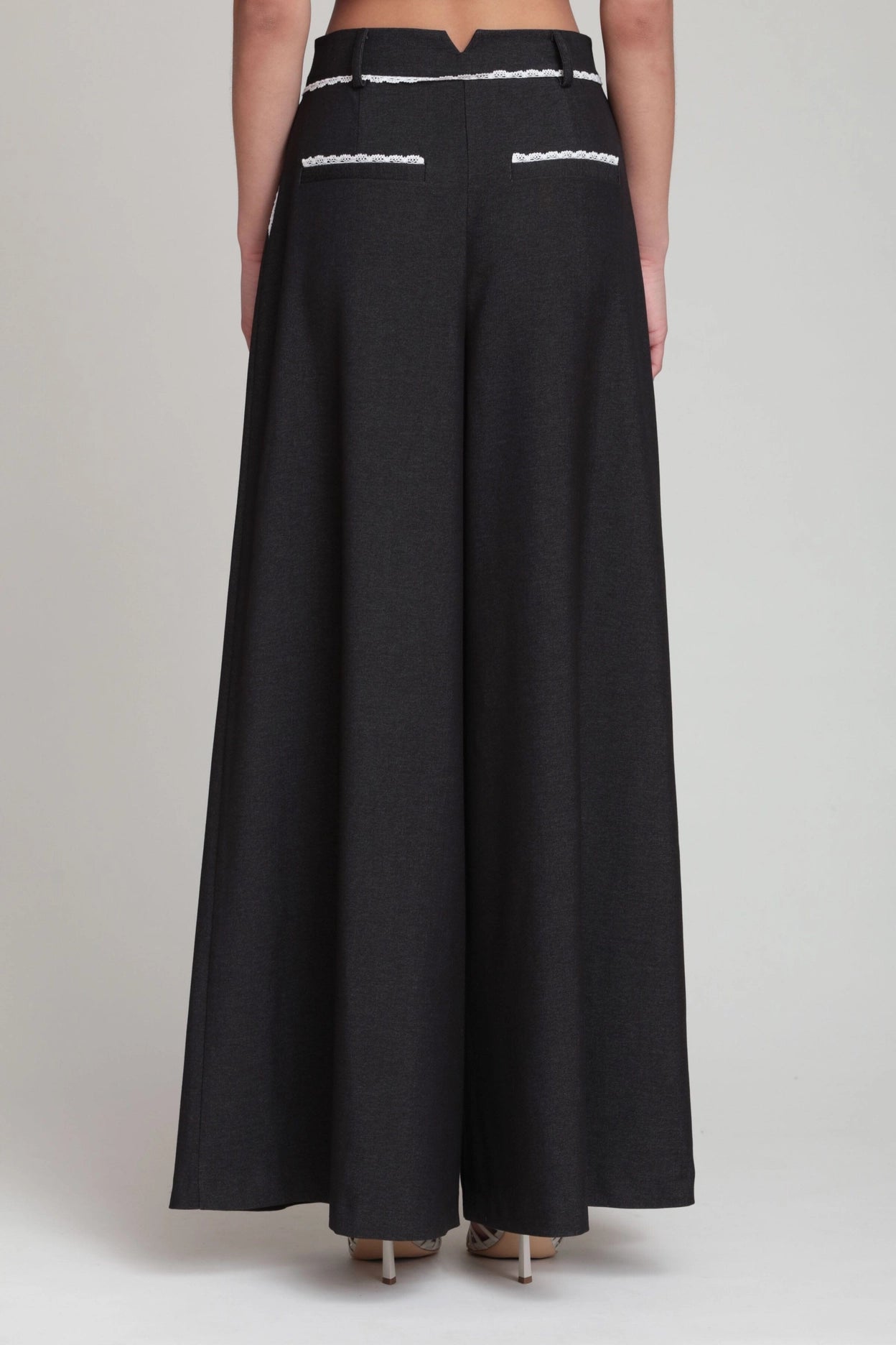 Lace Trim Wide Leg Pant