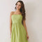 Lace Up Back Strap Detail Midi Dress