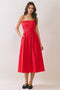 Lace Up Back Strap Detail Midi Dress