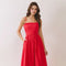 Lace Up Back Strap Detail Midi Dress