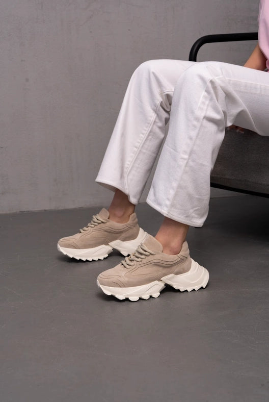 Lace Up Platform Suede Sneakers Shark-Sneakers-Nenya Fashion Limited-36-Urbanheer