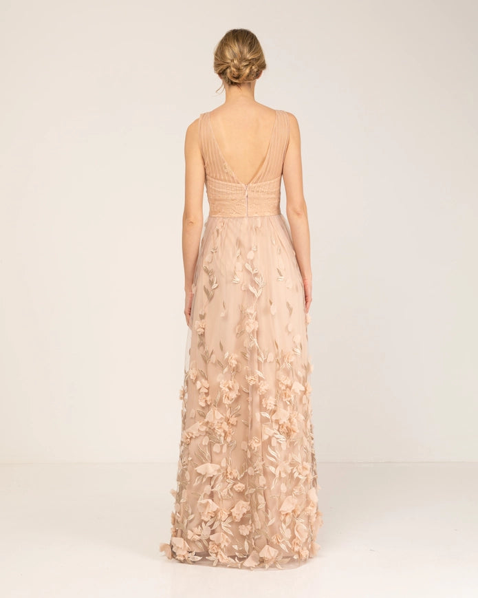 Lace Maxi Dress And Floral Tulle Skirt-Dress-Tantra-S-Urbanheer