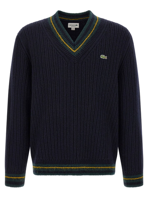 Lacoste Blue V-neck Sweater