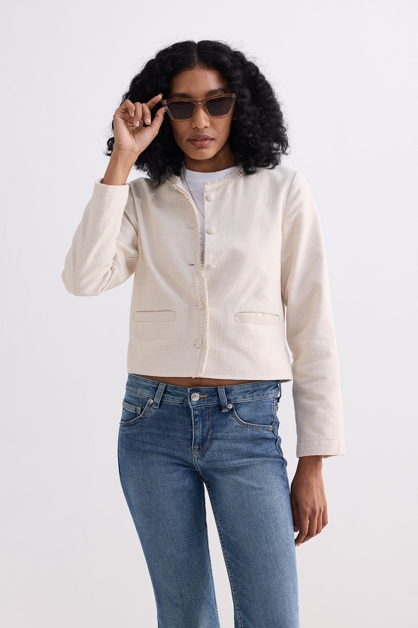 Lady Jacket in Cream Cotton Tweed-Jacket-Reistor-Chestnut Twist-XS-Urbanheer