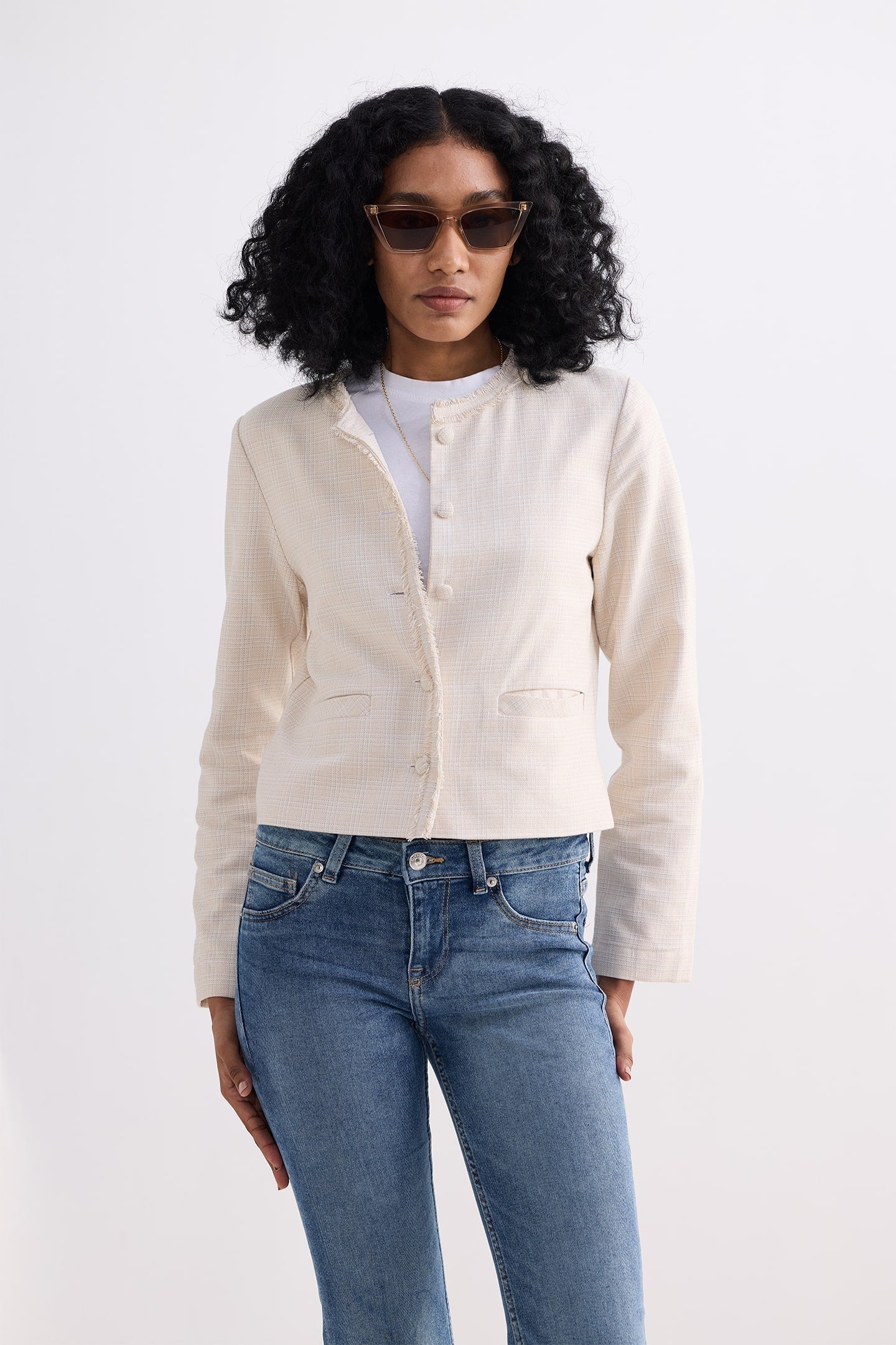 Lady Jacket in Cream Cotton Tweed-Jacket-Reistor-Chestnut Twist-XS-Urbanheer