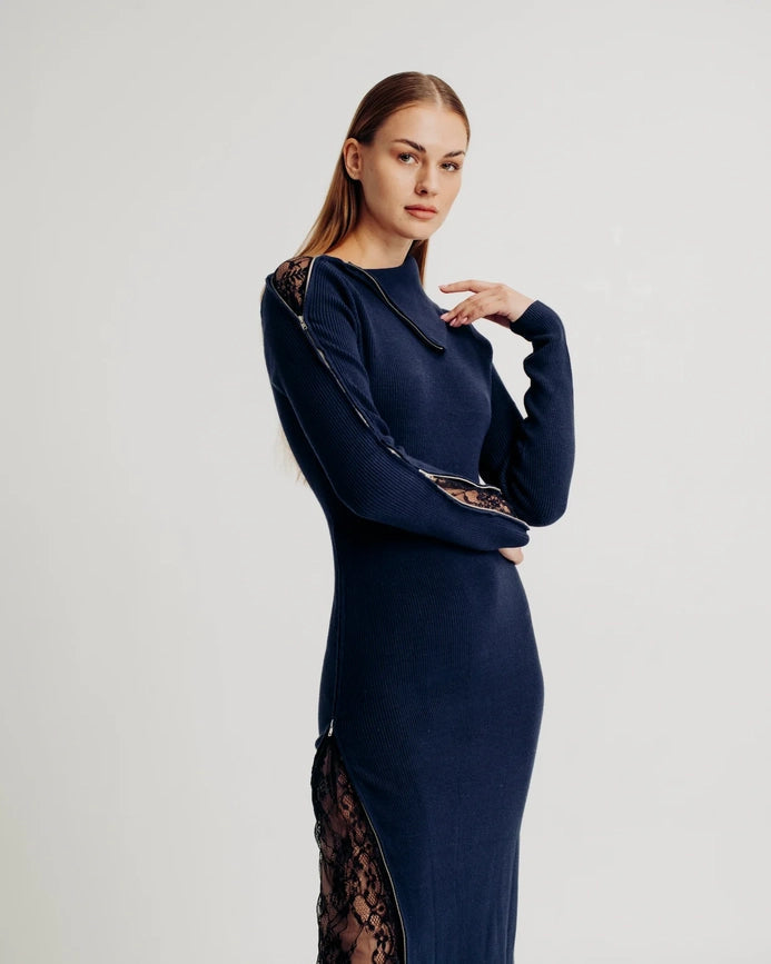 Laetitia Dress Blue-Dress-Torn By Ronny Kobo-XS-Blue-Urbanheer