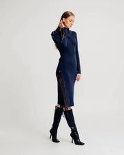 Laetitia Dress Blue-Dress-Torn By Ronny Kobo-XS-Blue-Urbanheer