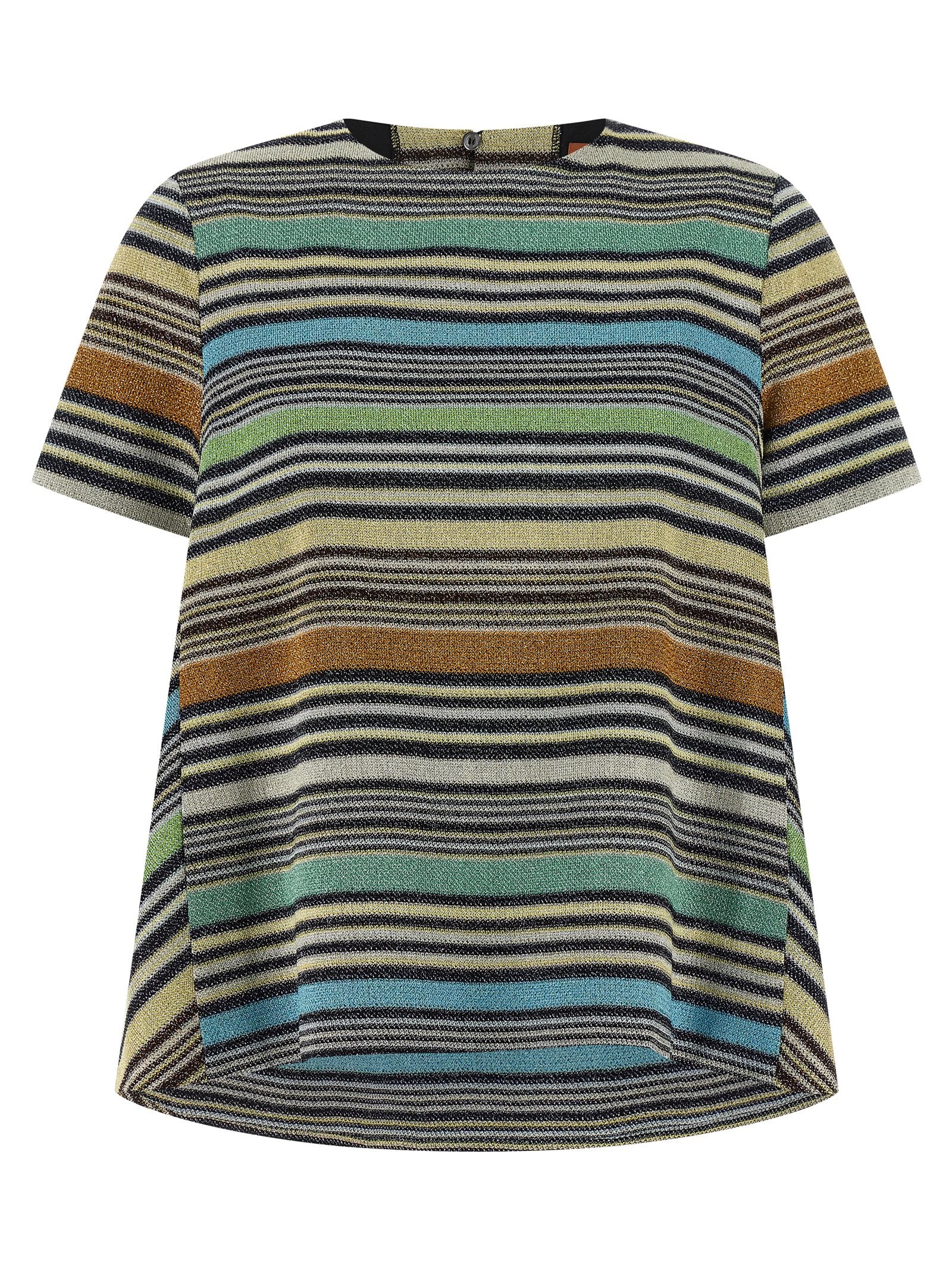 Lamé Striped Viscose T-Shirt for Comfort