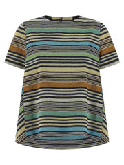 Lamé Striped Viscose T-Shirt for Comfort
