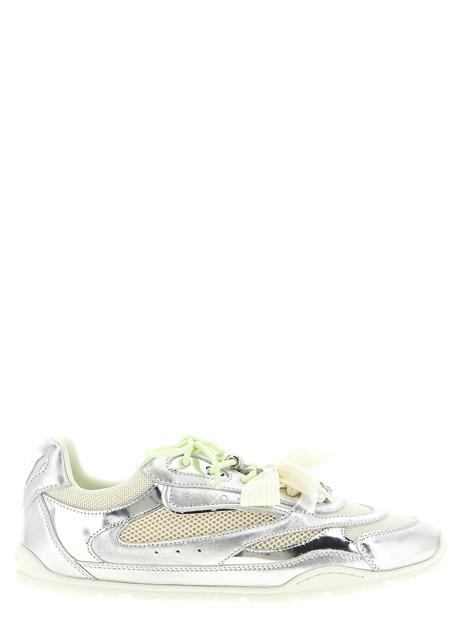 Laminated Leather Mesh Sneakers