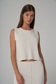 Lamya Cropped Vest-Vest-Leap Concept-XS-Ecru-Urbanheer