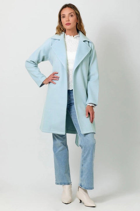 Lapel Collar Robe Coat Blue Breeze-Coat-Mystree-S-Urbanheer