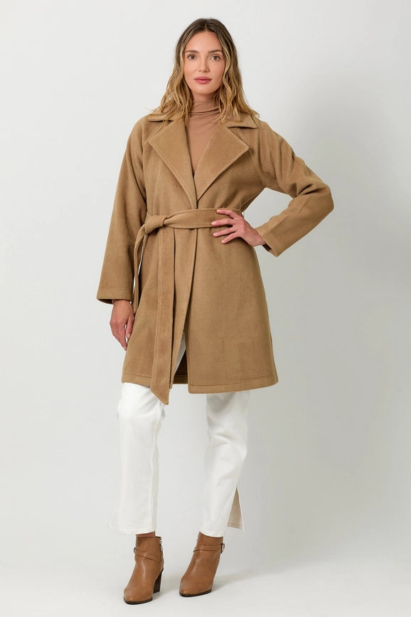 Lapel Collar Robe Coat Camel-Coat-Mystree-S-Urbanheer