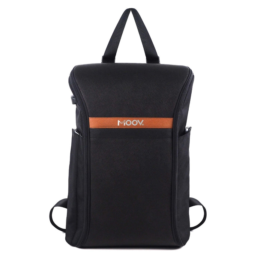 Laptop Backpack - Sleek Convertible Bag: Genuine Leather-Laptop Backpack-MOOV-18 x 14 x 5 in (45.7 x 35.6 x 12.7 cm)-Space Black-Urbanheer