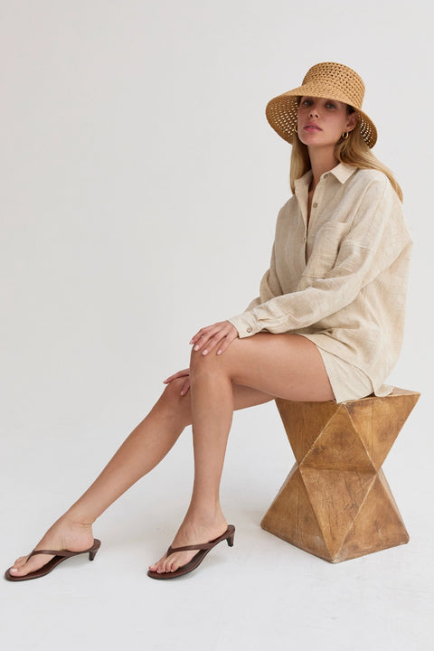 Lara Striped Linen Shorts