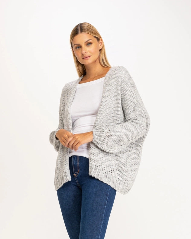 Large Chunky Knit Jacket Grey-Jacket-Tantra-YOUR-Urbanheer
