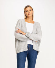 Large Chunky Knit Jacket Grey-Jacket-Tantra-YOUR-Urbanheer