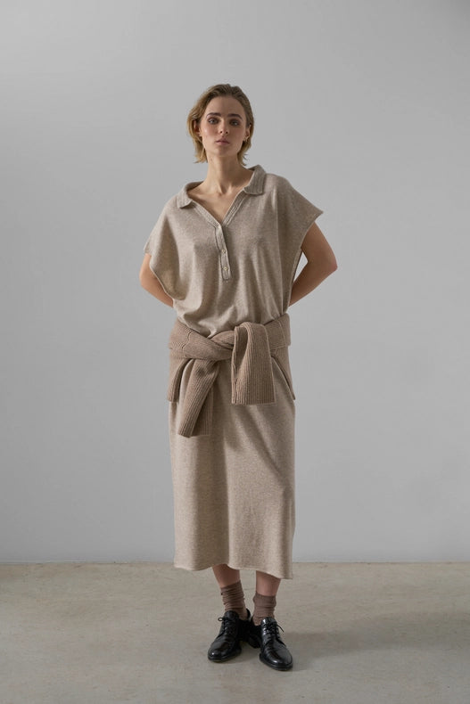 Larissa Cashmere Blend Dress-Dress-Leap Concept-XS-Beige-Urbanheer