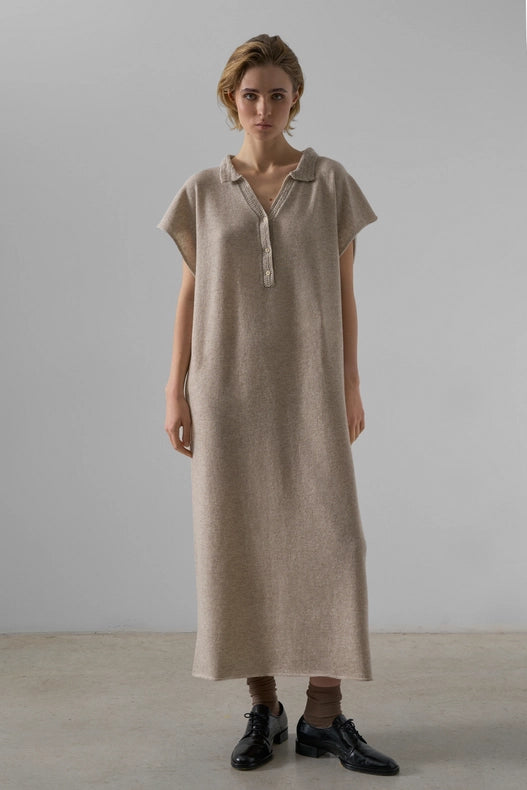 Larissa Cashmere Blend Dress-Dress-Leap Concept-XS-Beige-Urbanheer