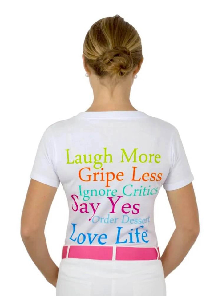 "Laugh More" Short Sleeve Cotton Tee-Tee-Gretchen Scott LLC-XXS-Multi-Urbanheer
