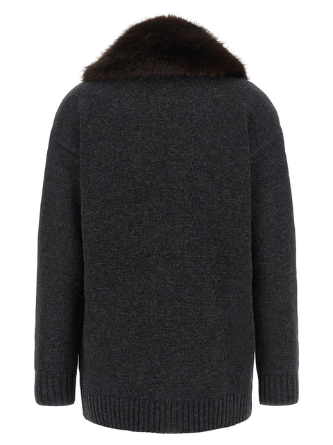 Lauren Ralph Lauren Fur Insert Cardigan
