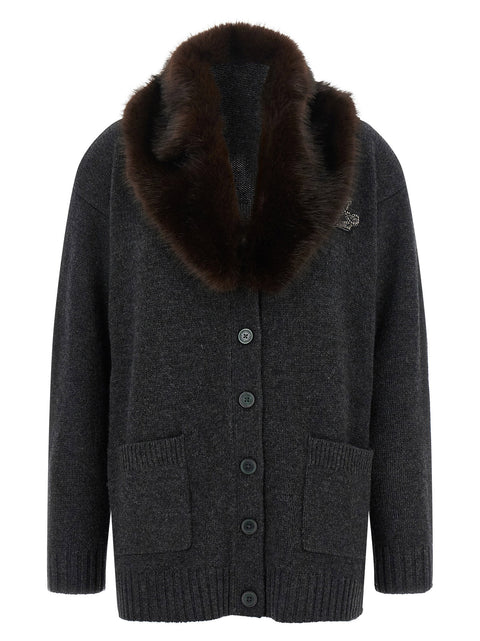 Lauren Ralph Lauren Fur Insert Cardigan