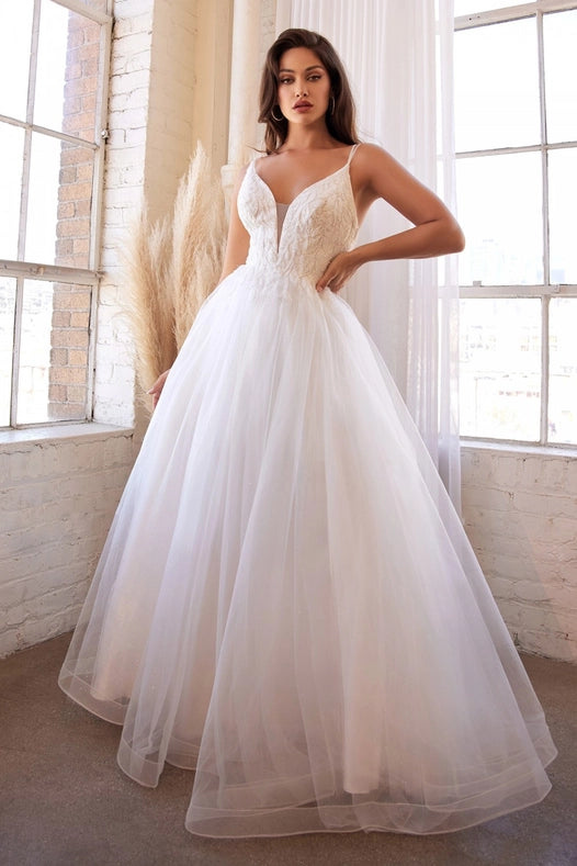 Layered Tulle Bridal Gown-Dress-Ladivine by Cinderella Divine-3X-Off-White-Urbanheer