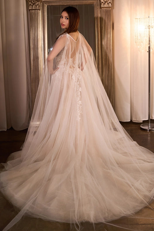 Layered Tulle & Lace Bridal Ball Gown