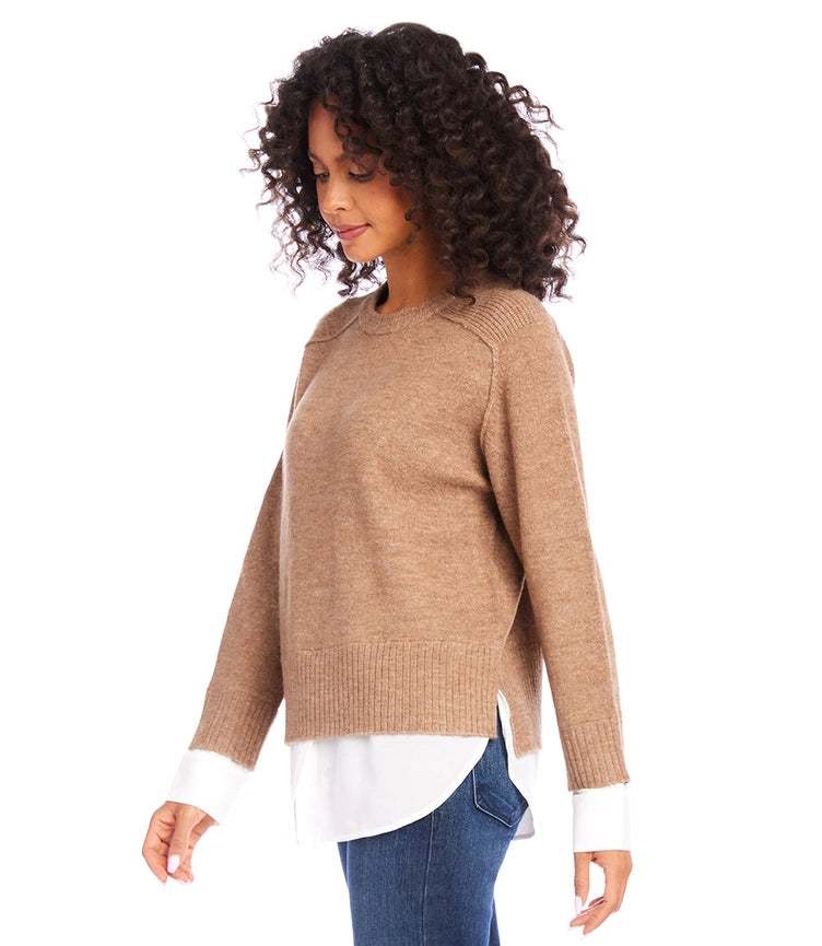 Layered Turtleneck Sweater Wheat-Sweater-Karen Kane-XS-Wheat-Urbanheer