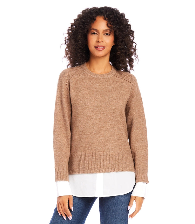 Layered Turtleneck Sweater Wheat-Sweater-Karen Kane-XS-Wheat-Urbanheer