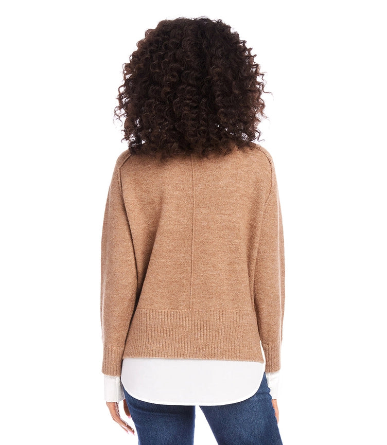 Layered Turtleneck Sweater Wheat-Sweater-Karen Kane-XS-Wheat-Urbanheer