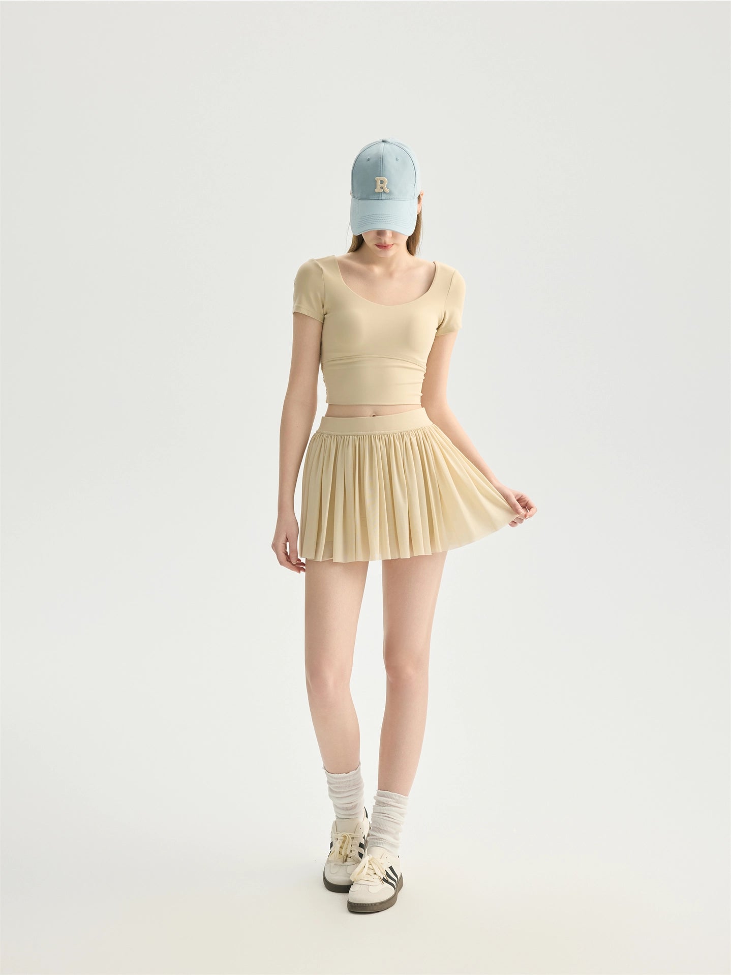 Leah Mesh Pleated Skirt