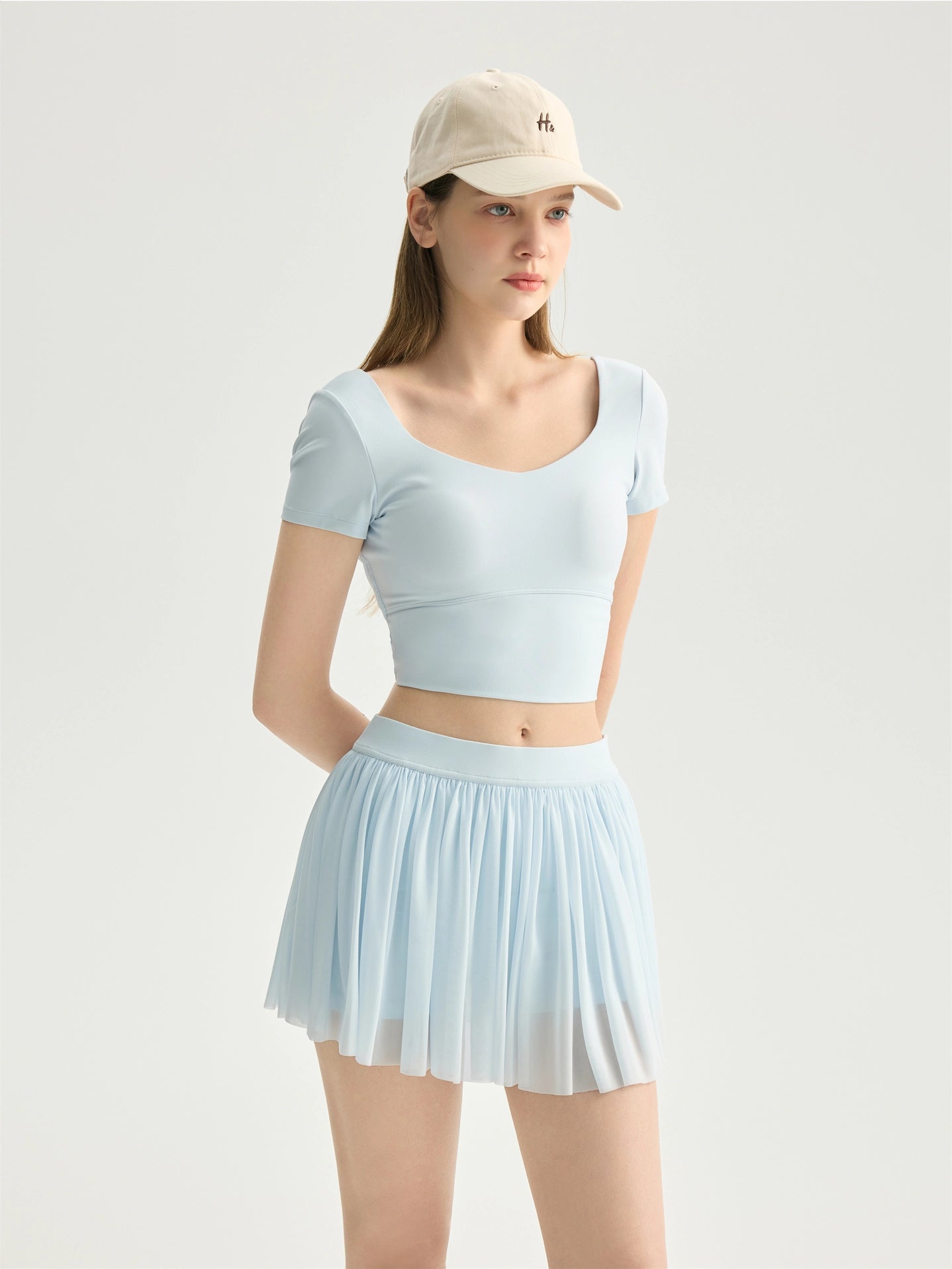 Leah Mesh Pleated Skirt