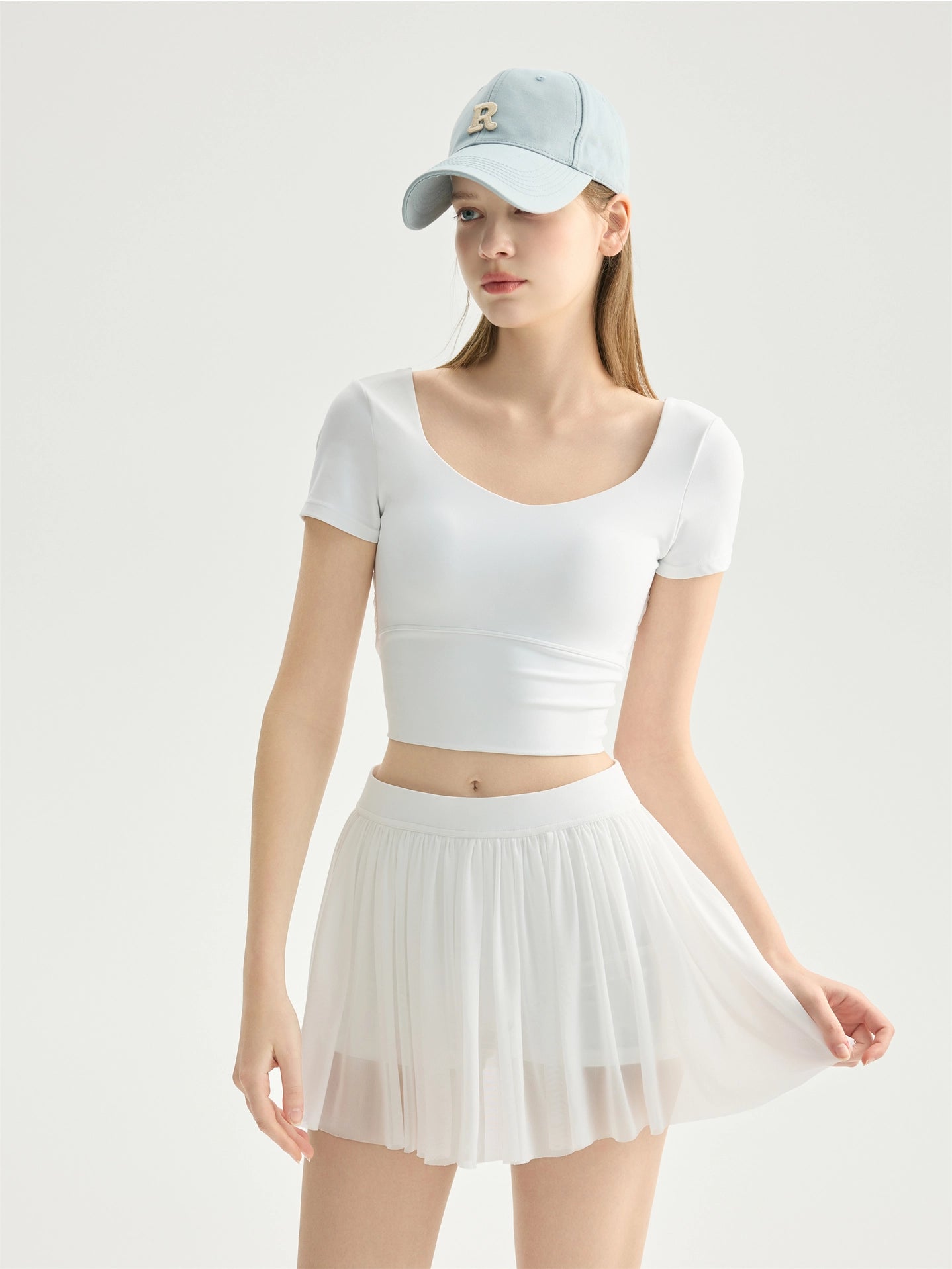 Leah Mesh Pleated Skirt