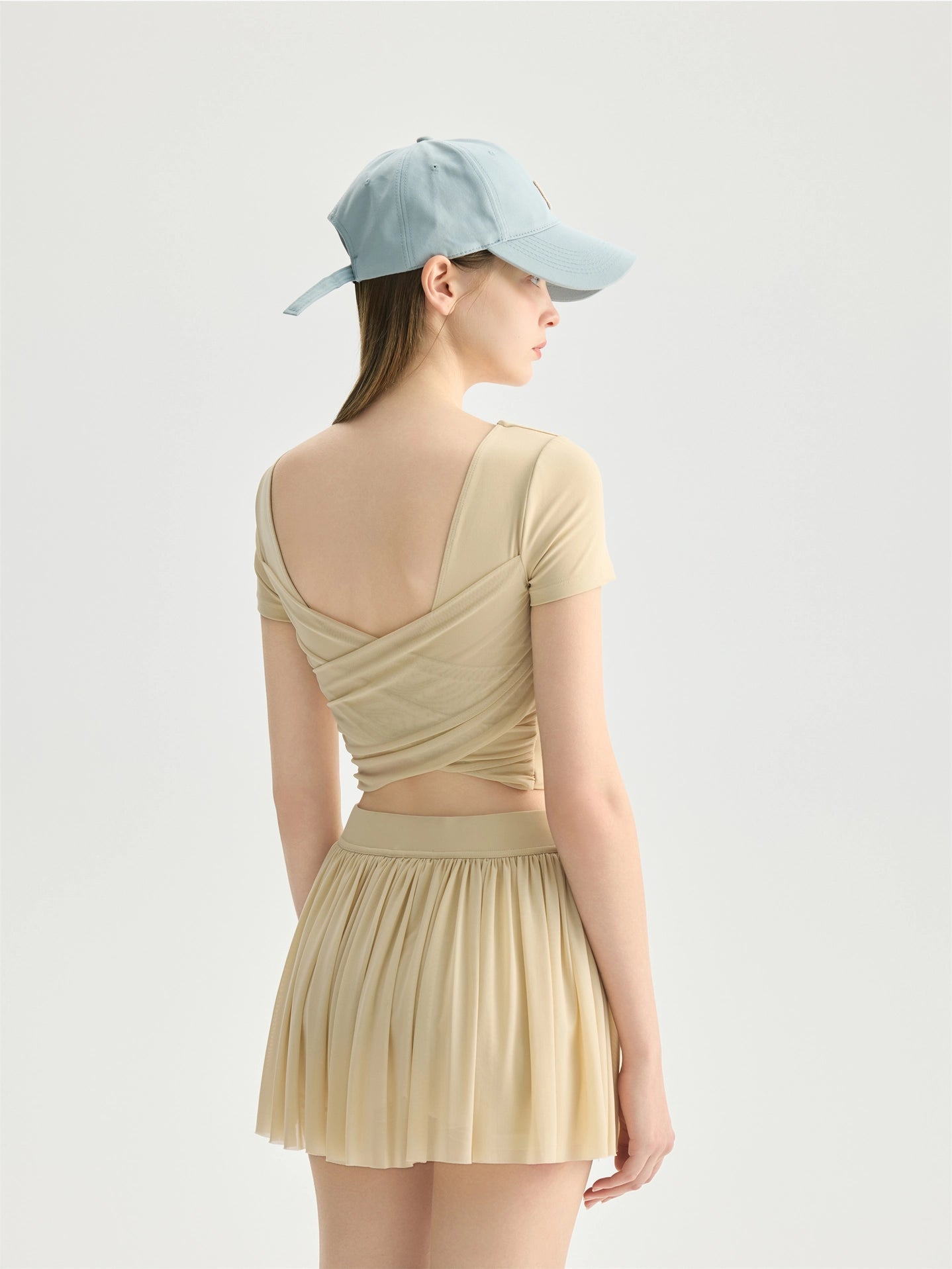 Leah Mesh Pleated Skirt
