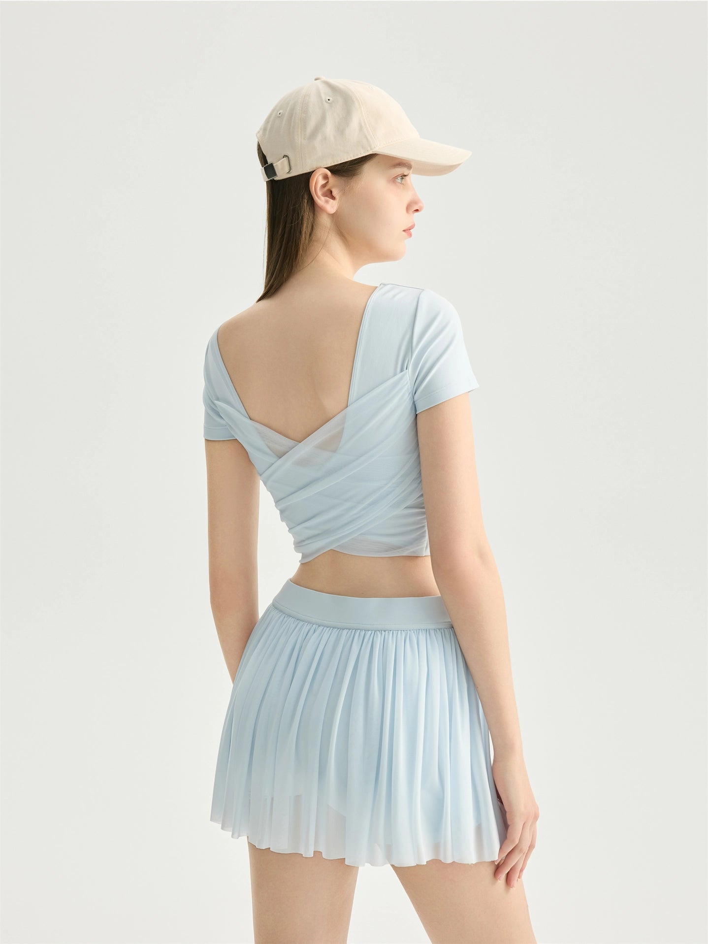 Leah Mesh Pleated Skirt