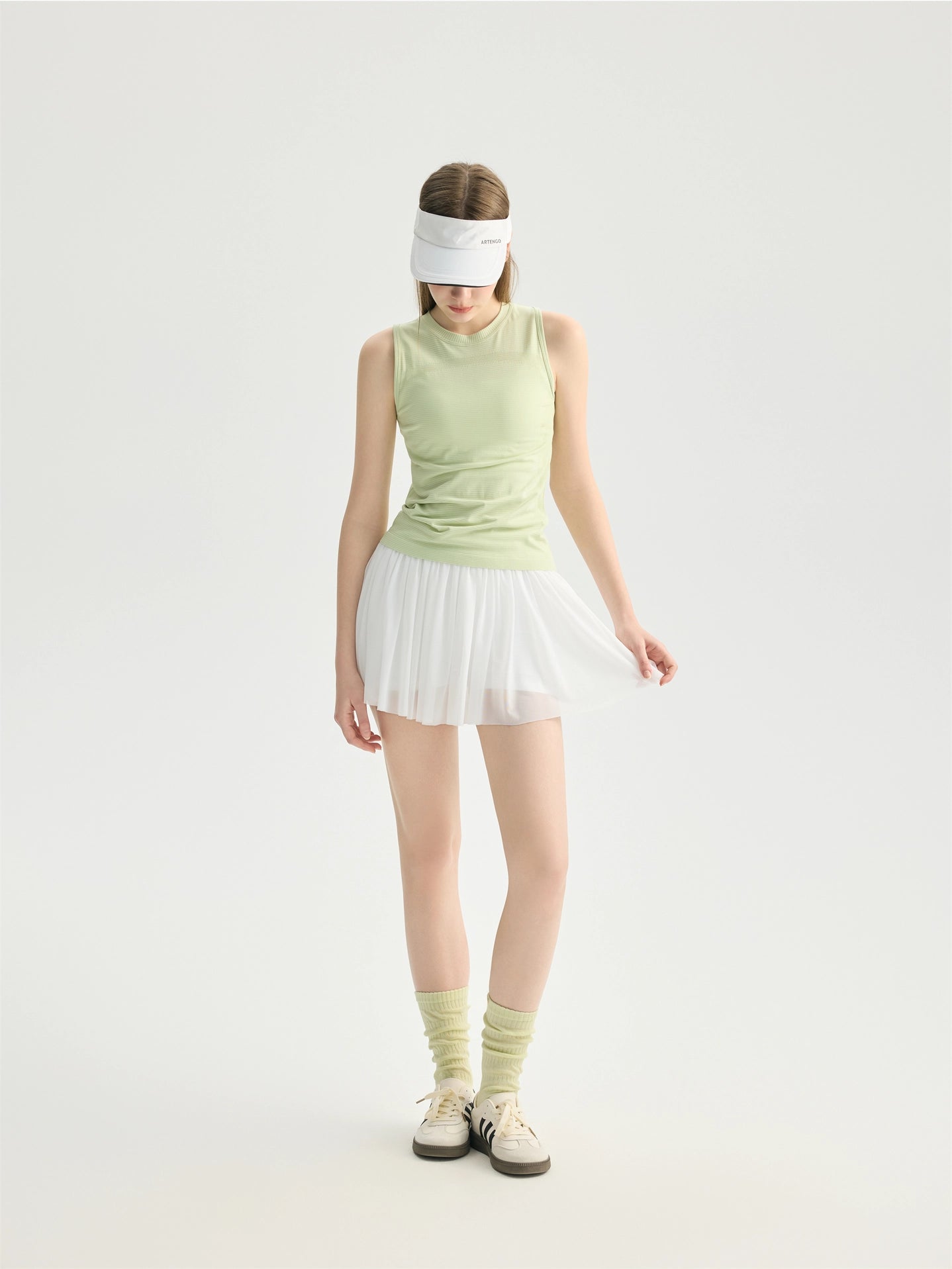 Leah Mesh Pleated Skirt