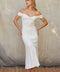 Leah Off Shoulder Crisscross Knit Dress-Dress-Crescent-XS-WHITE-Urbanheer