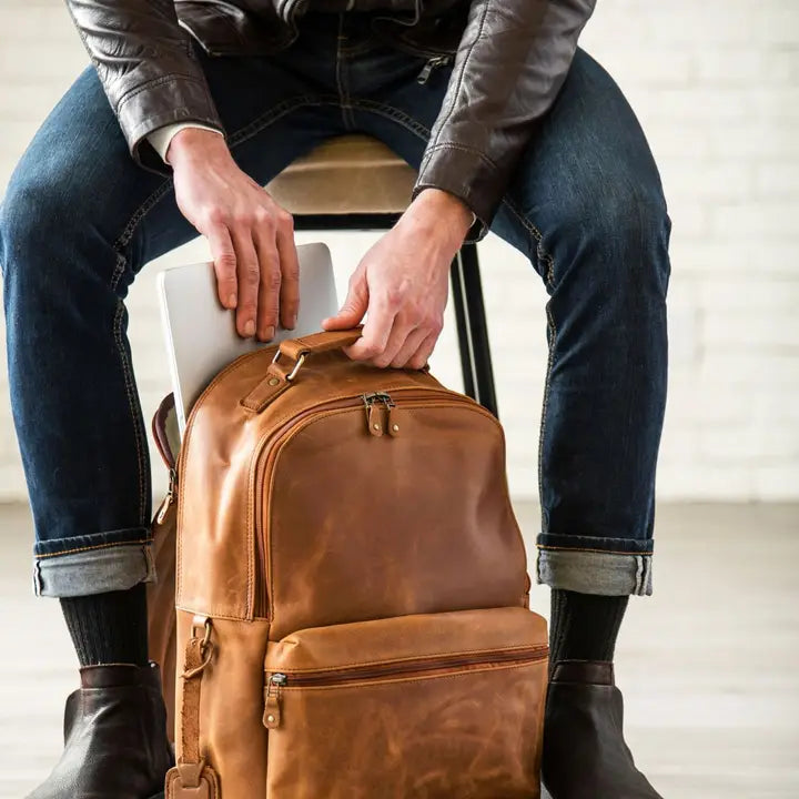 Leather Backpack Rucksack-Backpack-Hides-17x12.75x7.5 In-Urbanheer