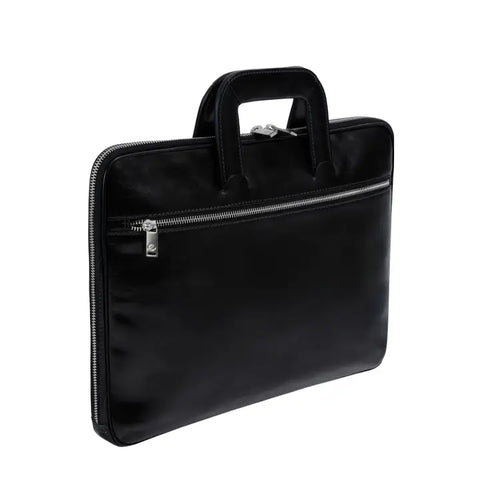 Leather Briefcase Laptop Bag - Brave New World Black-Tote Bag-Time Resistance-Black-Urbanheer