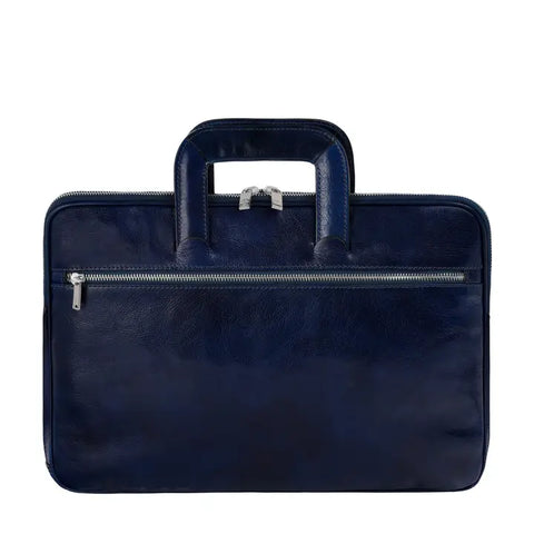 Leather Briefcase Laptop Bag - Brave New World Blue-Tote Bag-Time Resistance-Blue-Urbanheer