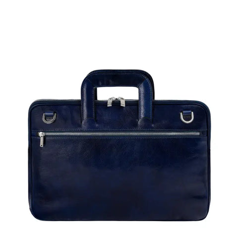 Leather Briefcase Laptop Bag - Brave New World Blue-Tote Bag-Time Resistance-Blue-Urbanheer