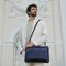 Leather Briefcase Laptop Bag - Brave New World Blue-Tote Bag-Time Resistance-Blue-Urbanheer
