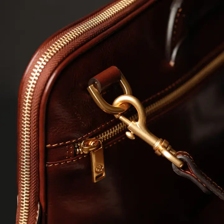 Leather Briefcase Laptop Bag - Brave New World Brown-Tote Bag-Time Resistance-Brown-Urbanheer